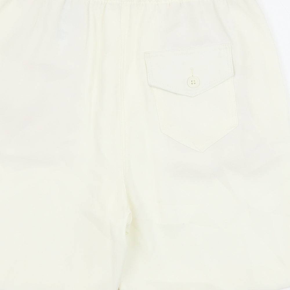 Marks and Spencer Womens White Polyester Bermuda Shorts Size 6 Regular Pull On