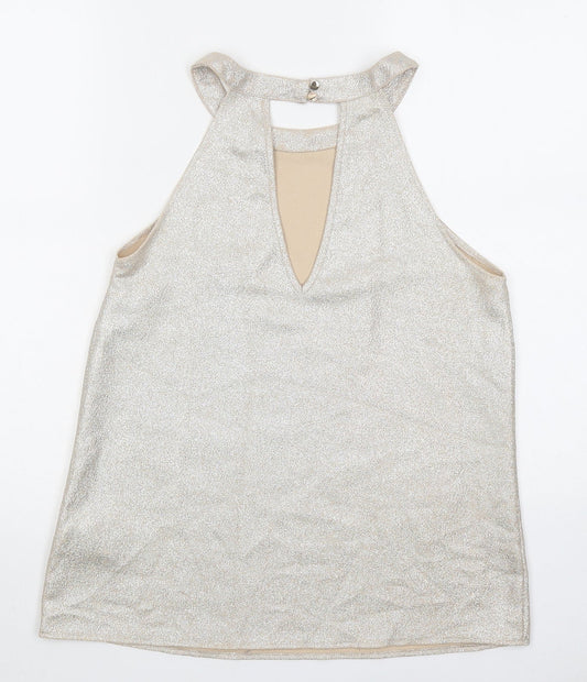 Womens UK Size 10 Oasis Beige Basic Tank