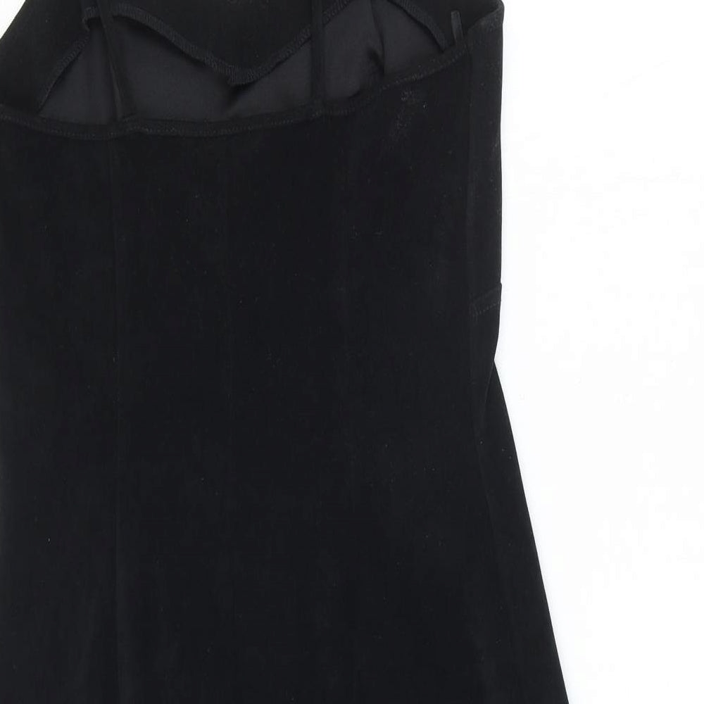 NEXT Womens Black Polyester Mini Size 10 V-Neck Pullover