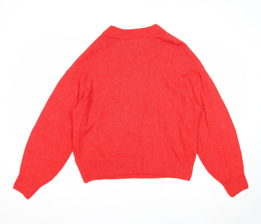 Womens UK Size S H&M Red Pullover Jumper