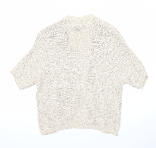 Womens UK Size 16 M&Co Beige Cardigan Jumper