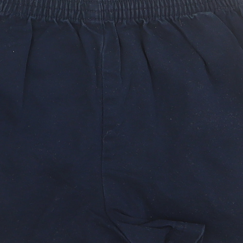 Marks and Spencer Boys Blue Cotton Sweat Shorts Size 4 Years Regular Drawstring