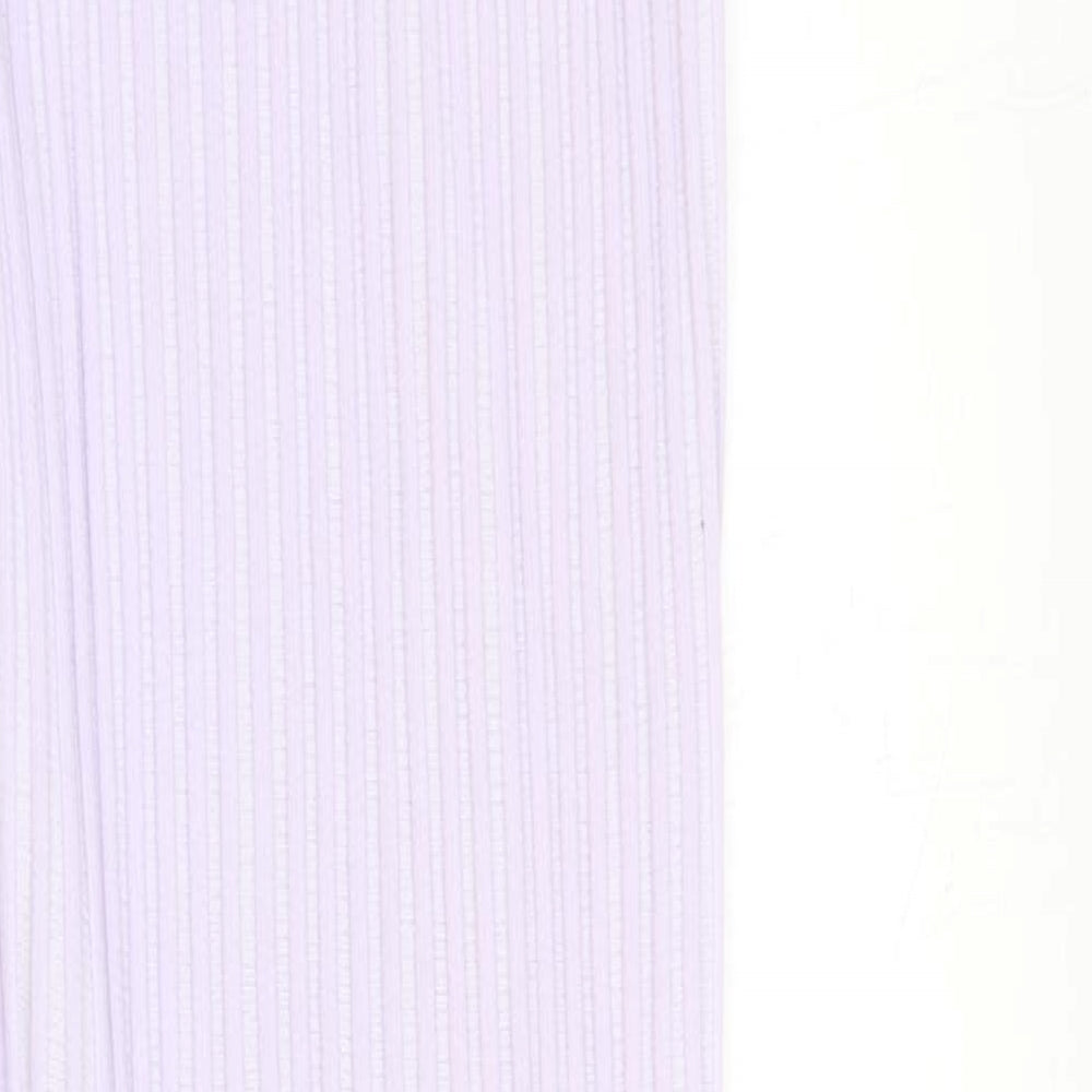 Missguided Womens Purple Polyester Bodycon Size L Square Neck Pullover