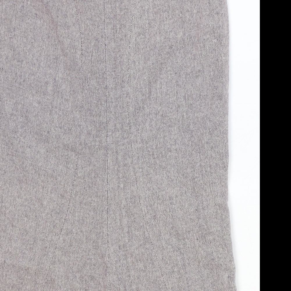 F&F Womens Purple Acrylic Straight & Pencil Skirt Size 8 Zip