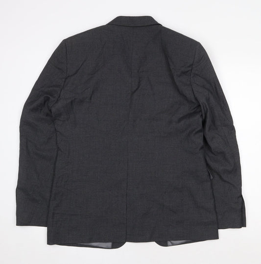 TU Mens Grey Cotton Jacket Suit Jacket Size 40 Regular