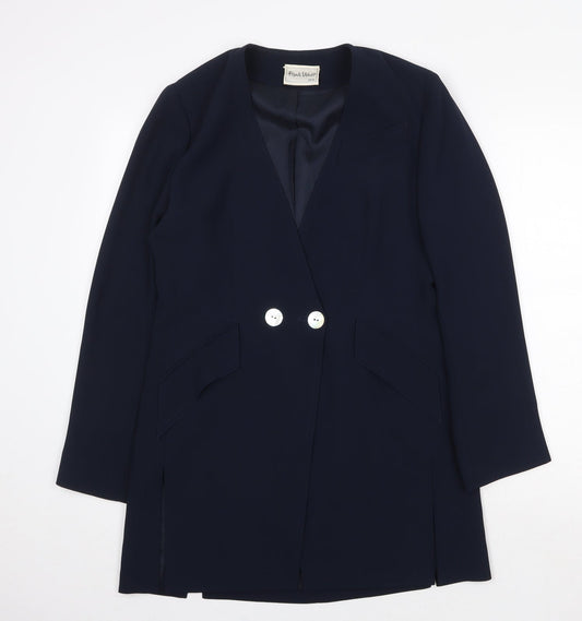 Womens UK Size 10 Frank Usher Blue Overcoat