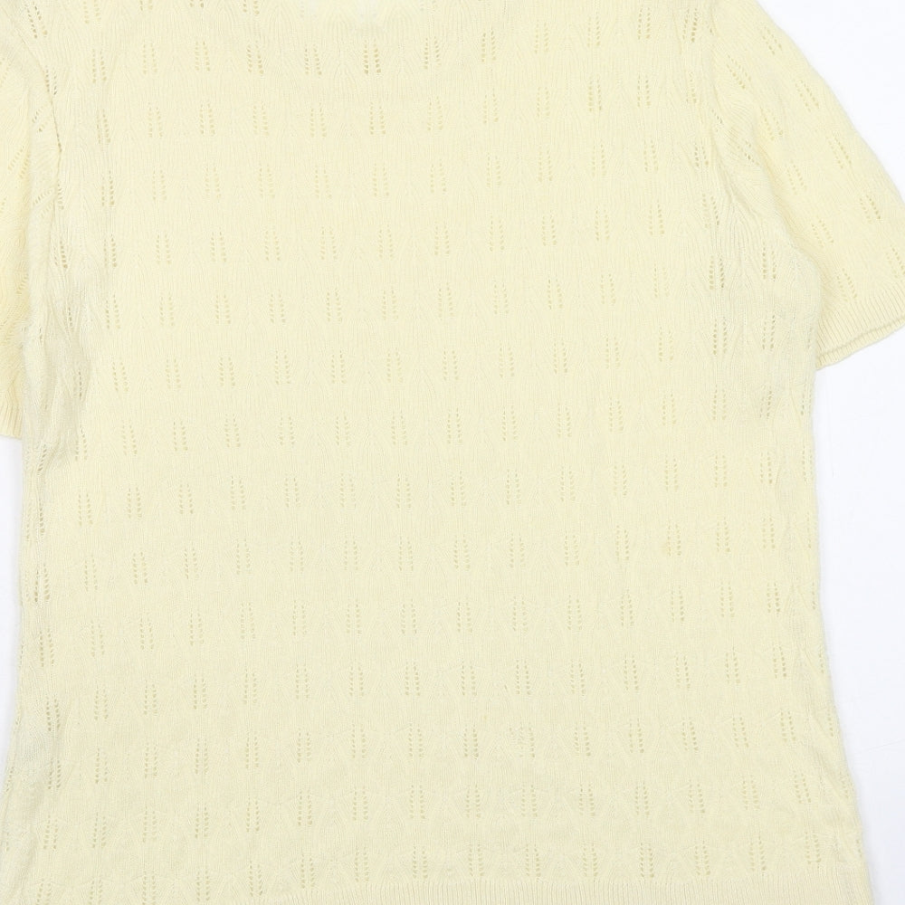 Womens UK Size S Pure Fashion Yellow Pullover Jumper