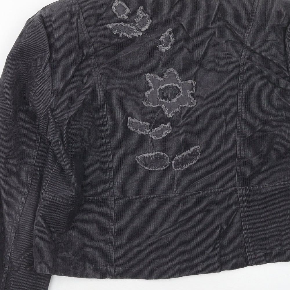 Viz A Viz Womens Grey Jacket Size 10 Hook & Eye