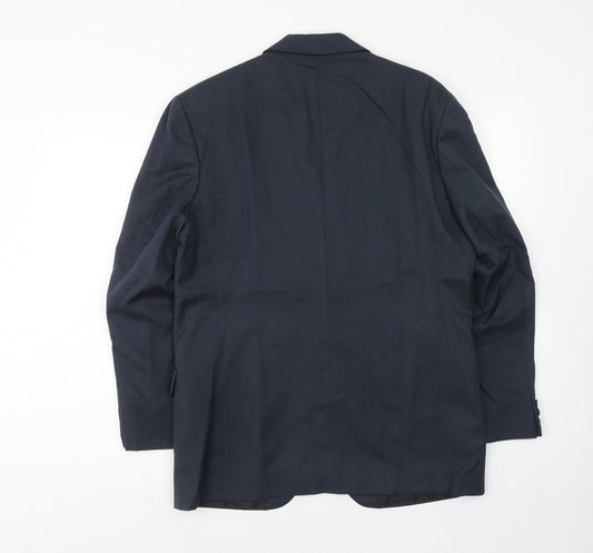 Mens UK Size 40 Pin stripe Regular Blue Suit Jacket