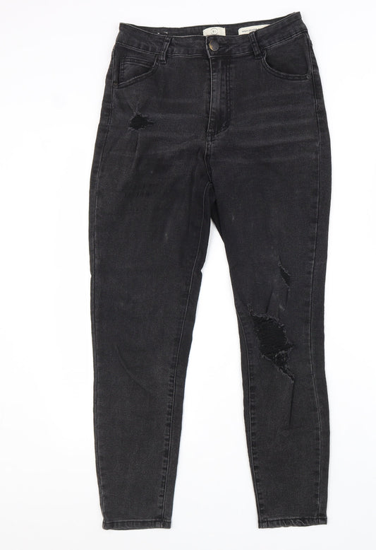 Womens UK Size 10 Cotton On Regular Fit Skinny Black Jeans