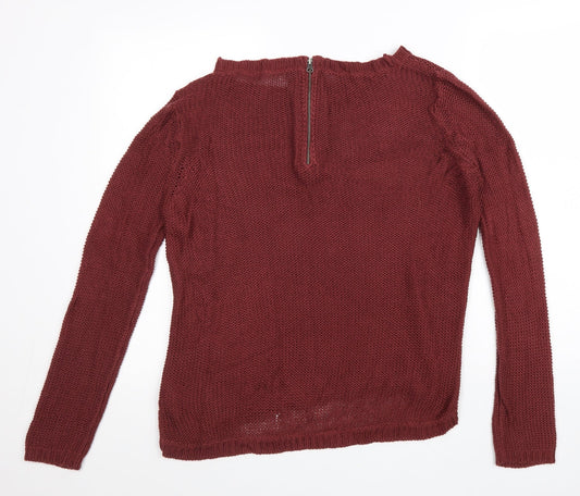 Womens UK Size 10 Divided Red Pullover Jumper