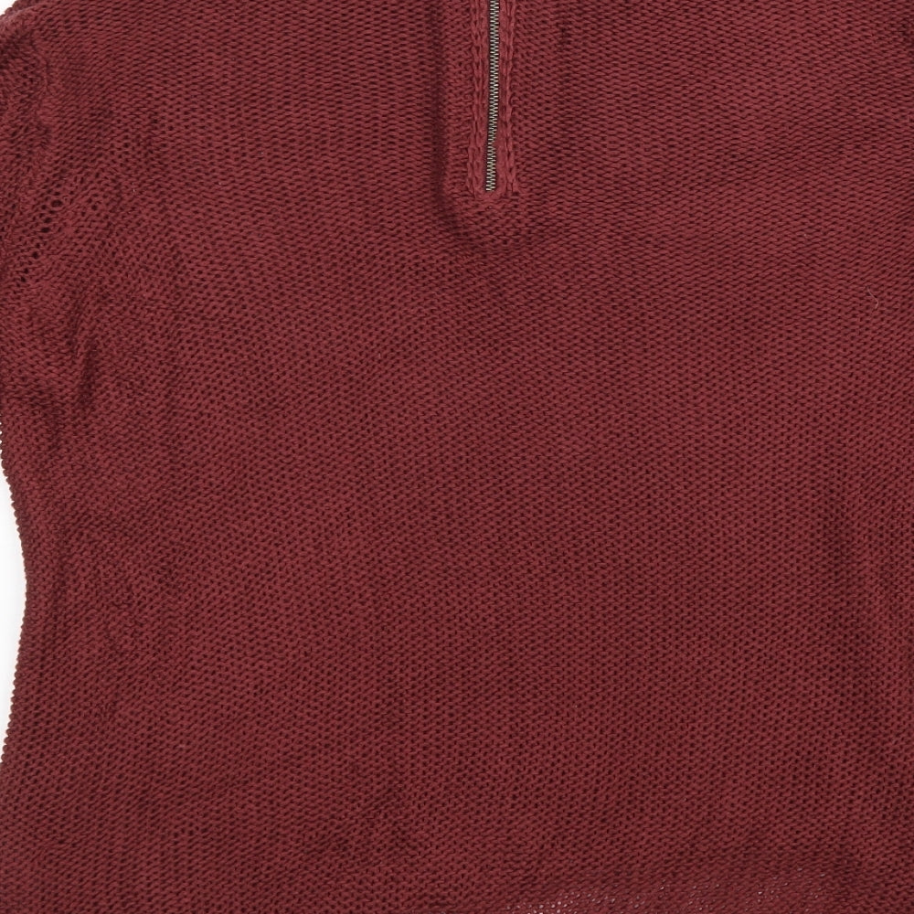 Womens UK Size 10 Divided Red Pullover Jumper