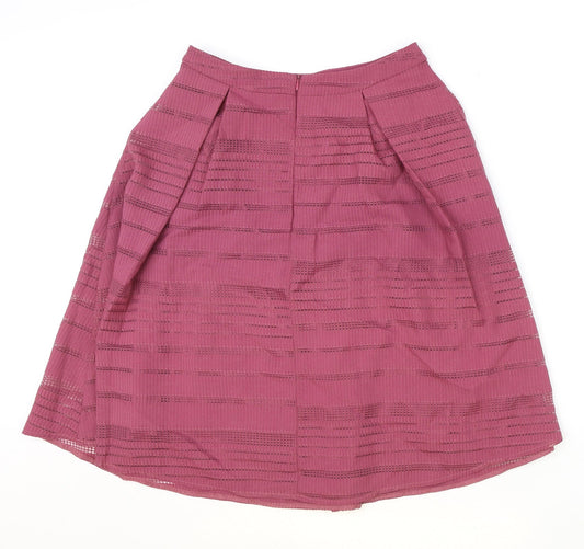 Primark Womens Pink Striped Polyester Tulip Skirt Size 10 Zip