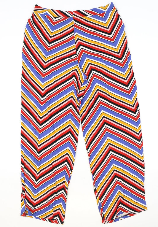 Womens UK Size 14 Papaya Regular Fit Multicoloured Trousers