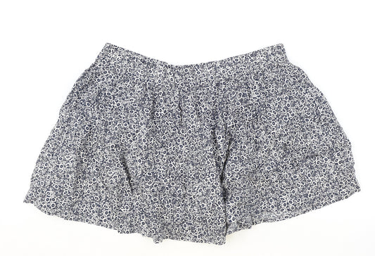 Marks and Spencer Womens Blue Floral Cotton Skater Skirt Size 20