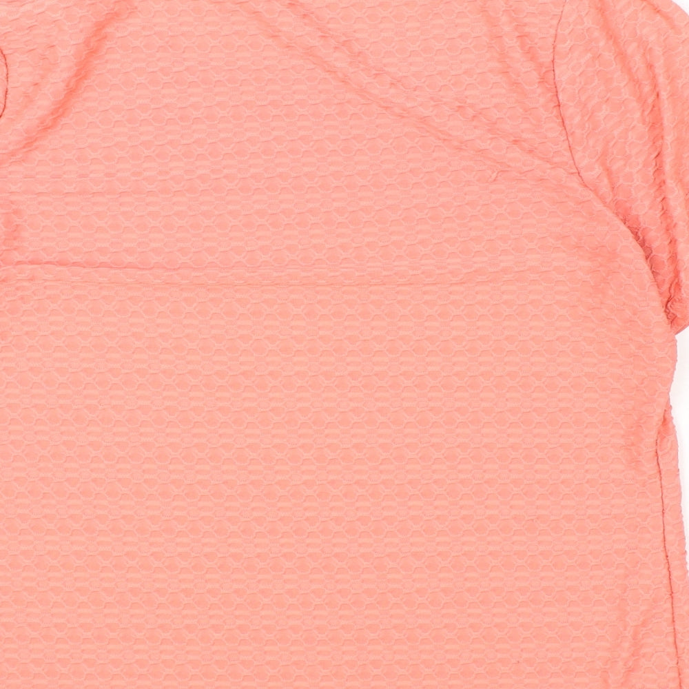 Womens UK Size 14 Profile Pink Basic T-Shirt