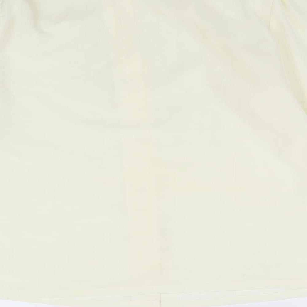 Koret Womens Ivory Polyester Basic Button-Up Size 8 Collared