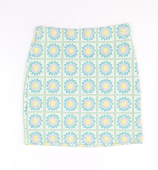 Primark Womens Multicoloured Floral Polyester Straight & Pencil Skirt Size XS