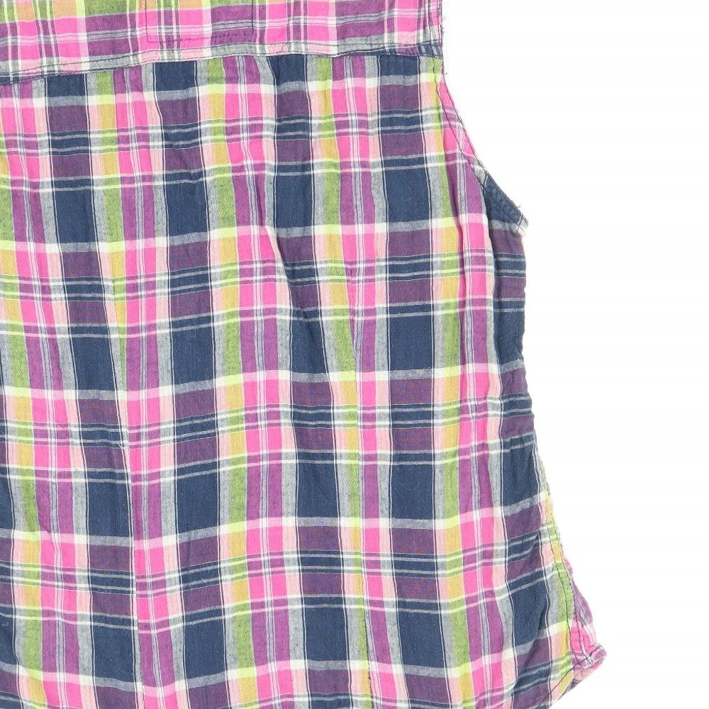 Farmer Heritage Womens Multicoloured Plaid 100% Cotton Basic Button-Up Size 14 Collared