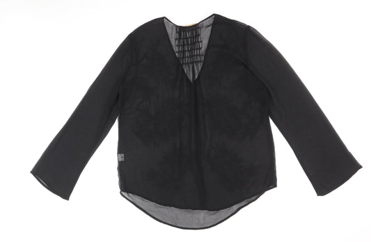 Womens UK Size L Zara Black Basic Blouse