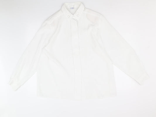 Womens UK Size 16 C&A White Basic Button-Up