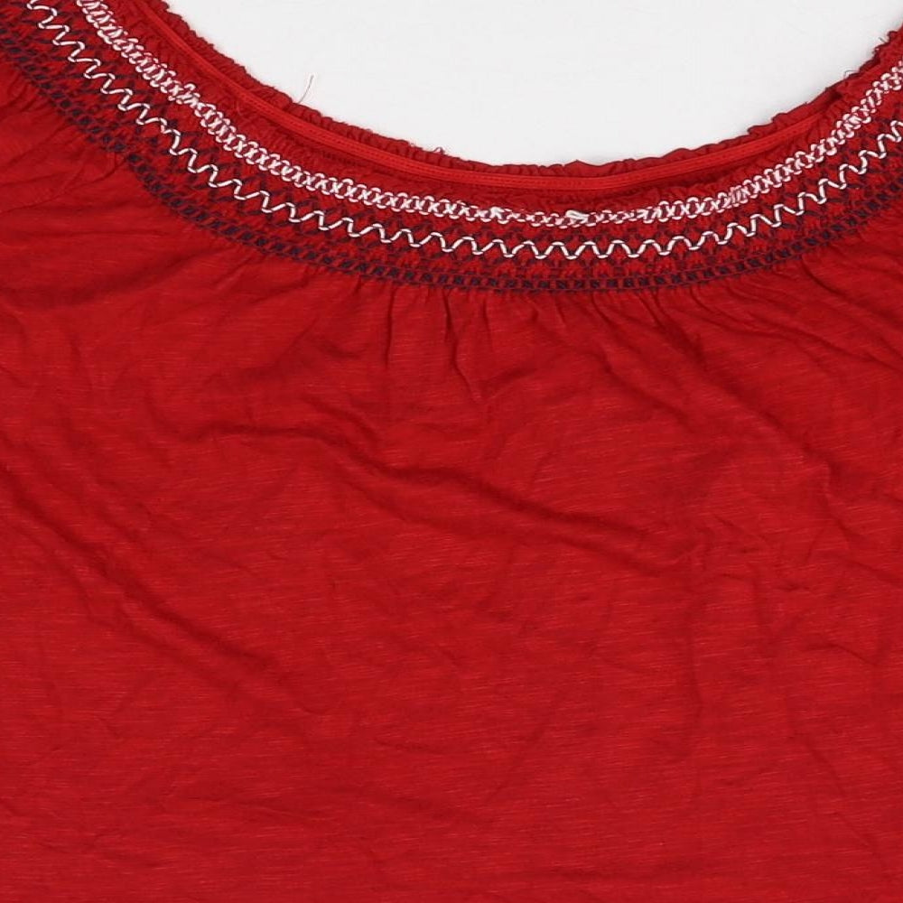 Womens UK Size 8 New Look Red Basic T-Shirt