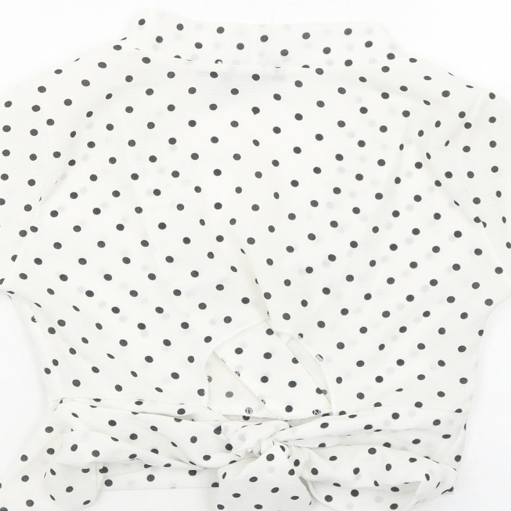 Womens UK Size 6 PRETTYLITTLETHING White Cropped Blouse