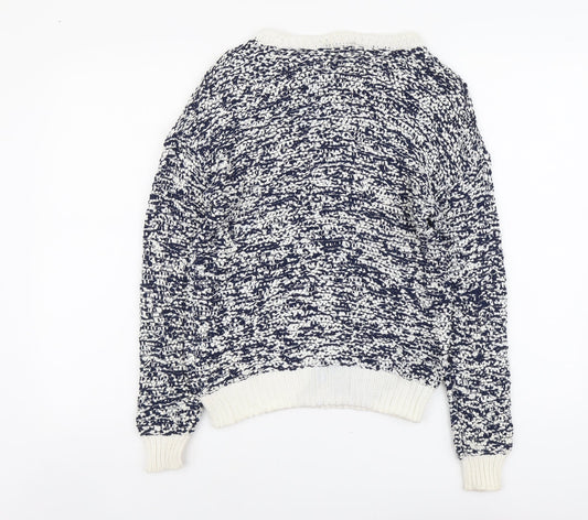 TU Womens Blue Scoop Neck Cotton Pullover Jumper Size 8