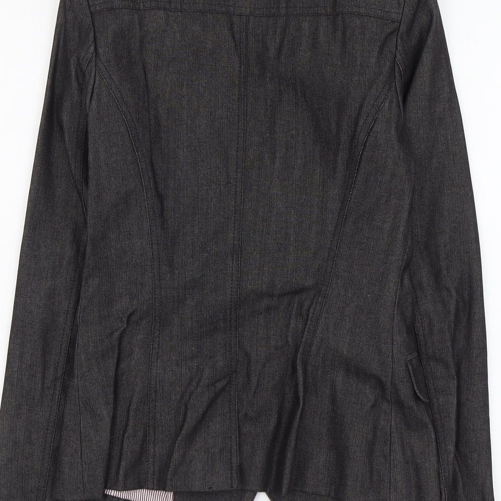 New Look Womens Grey Cotton Jacket Blazer Size 10
