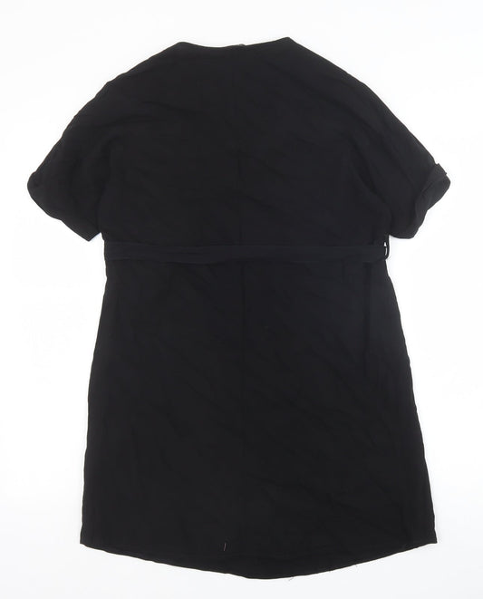 New Look Womens Black Viscose A-Line Size 10 V-Neck Pullover