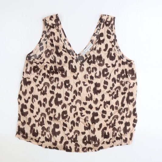 Womens UK Size 14 John Lewis Brown Basic Tank