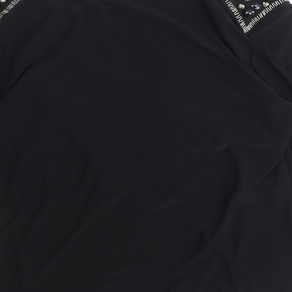 Womens UK Size M CC Black Basic T-Shirt