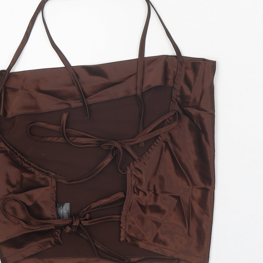 Womens UK Size M Divided Brown Camisole Tank