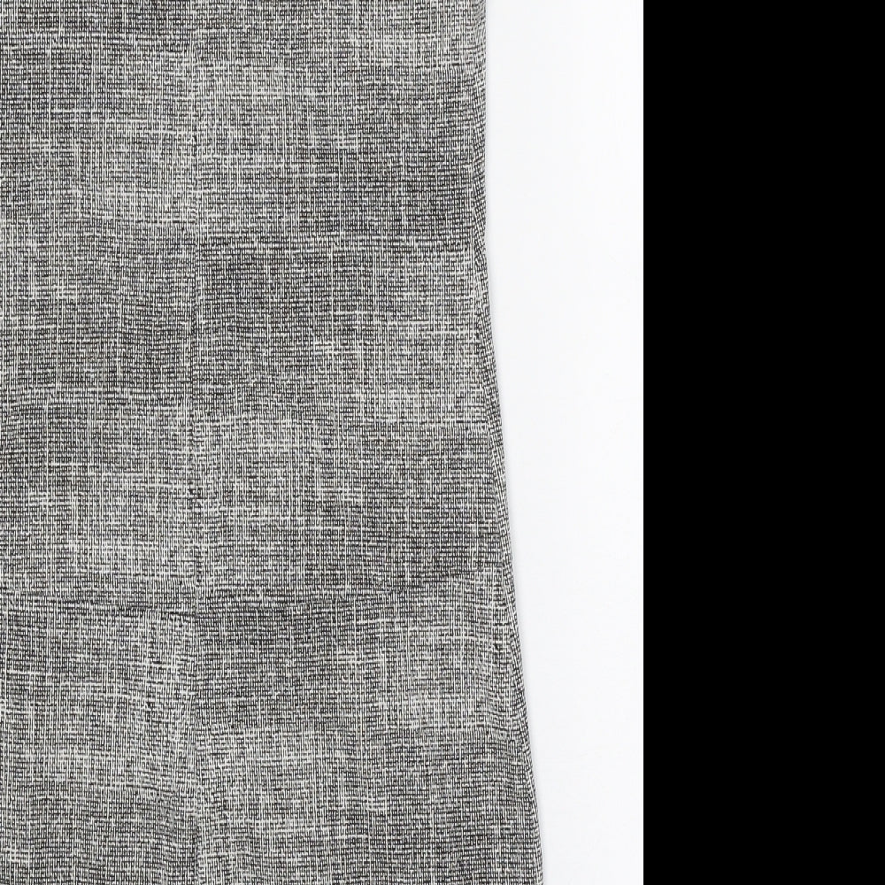 Papaya Womens Grey Cotton A-Line Size 8 V-Neck Zip