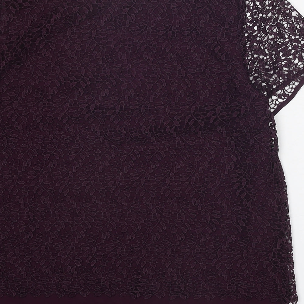 Womens UK Size 12 Per Una Purple Basic T-Shirt
