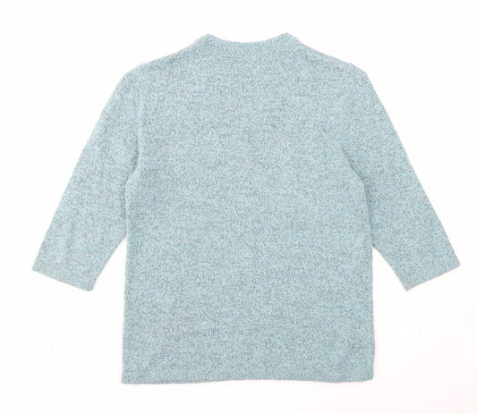 Damart Womens Blue V-Neck Polyamide Pullover Jumper Size 8