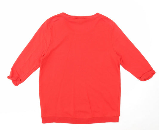 H&M Womens Red Cotton Pullover Sweatshirt Size M Pullover