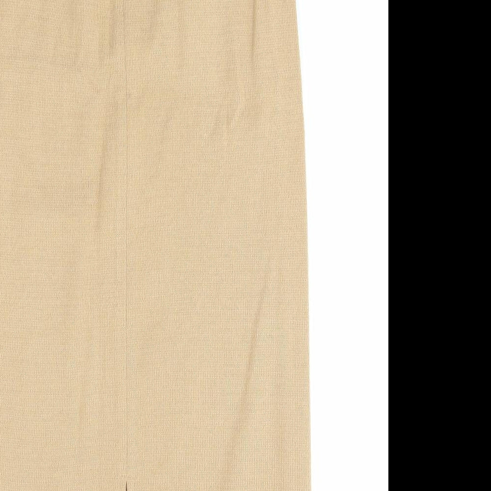 Daxon Womens Beige Acrylic A-Line Skirt Size 12