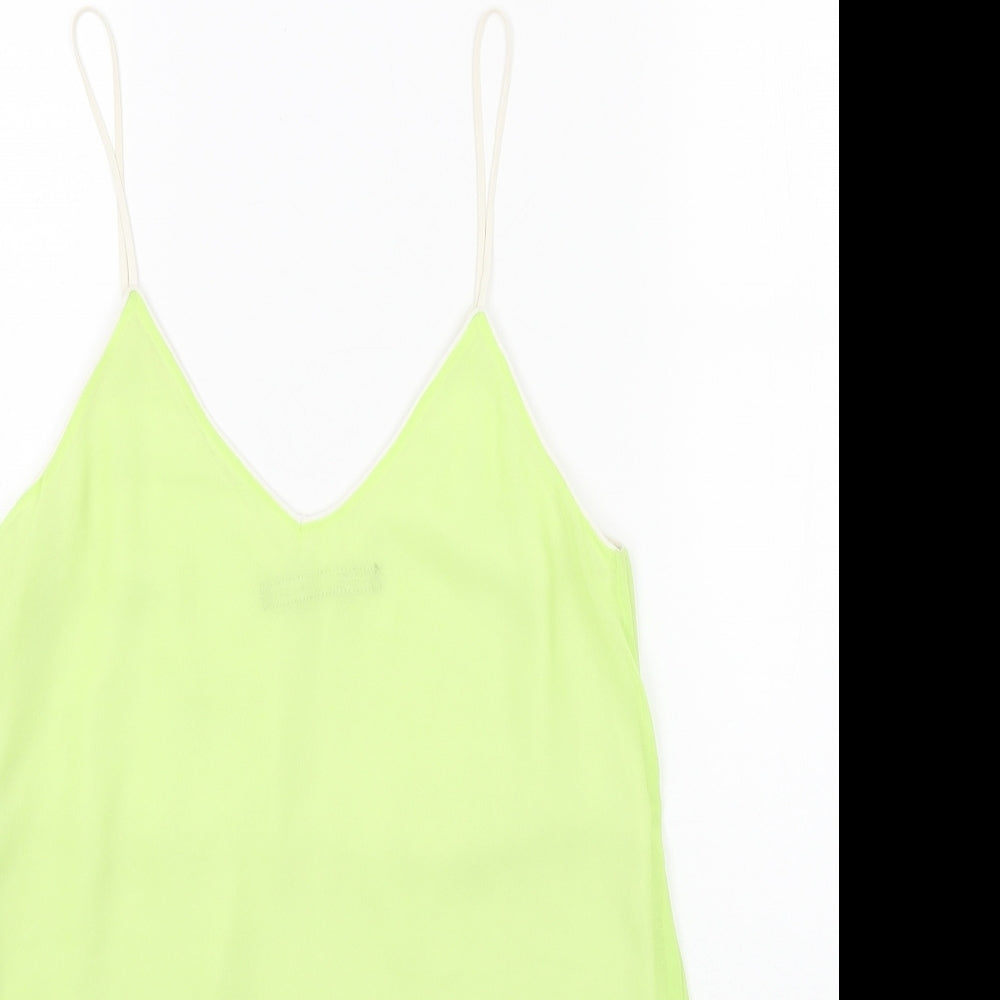 Womens UK Size S Zara Green Basic Tank