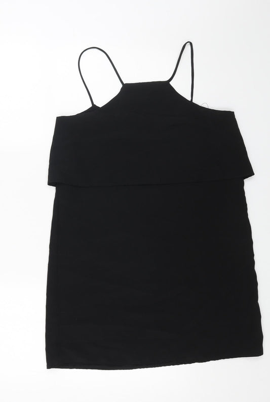 Preworn Womens Black Polyester Mini Size L Square Neck Pullover