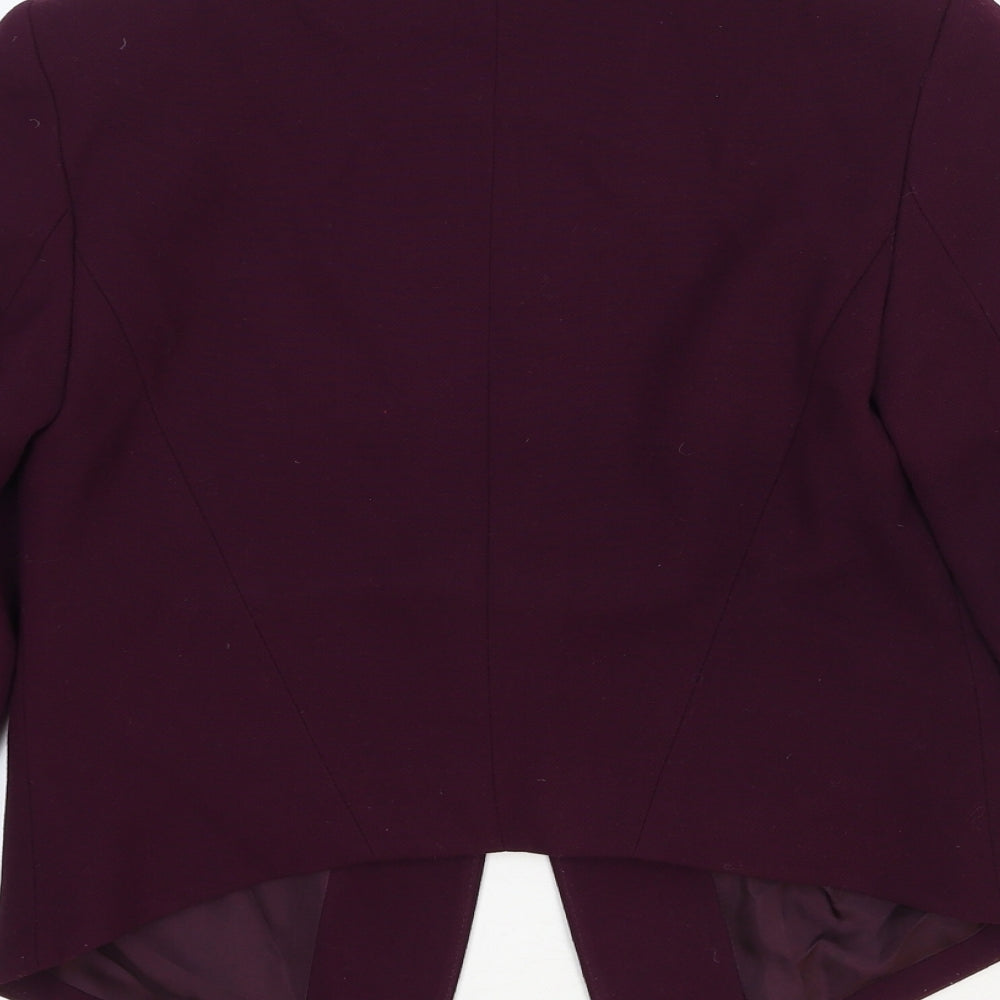 Topshop Womens Purple Cotton Jacket Blazer Size 6