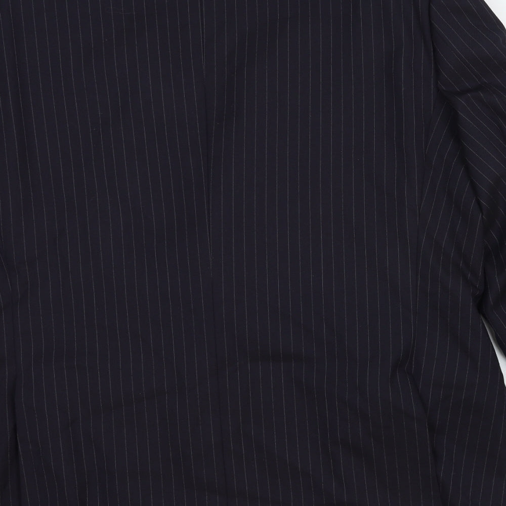 George Mens Blue Striped Cotton Jacket Blazer Size 42 Regular