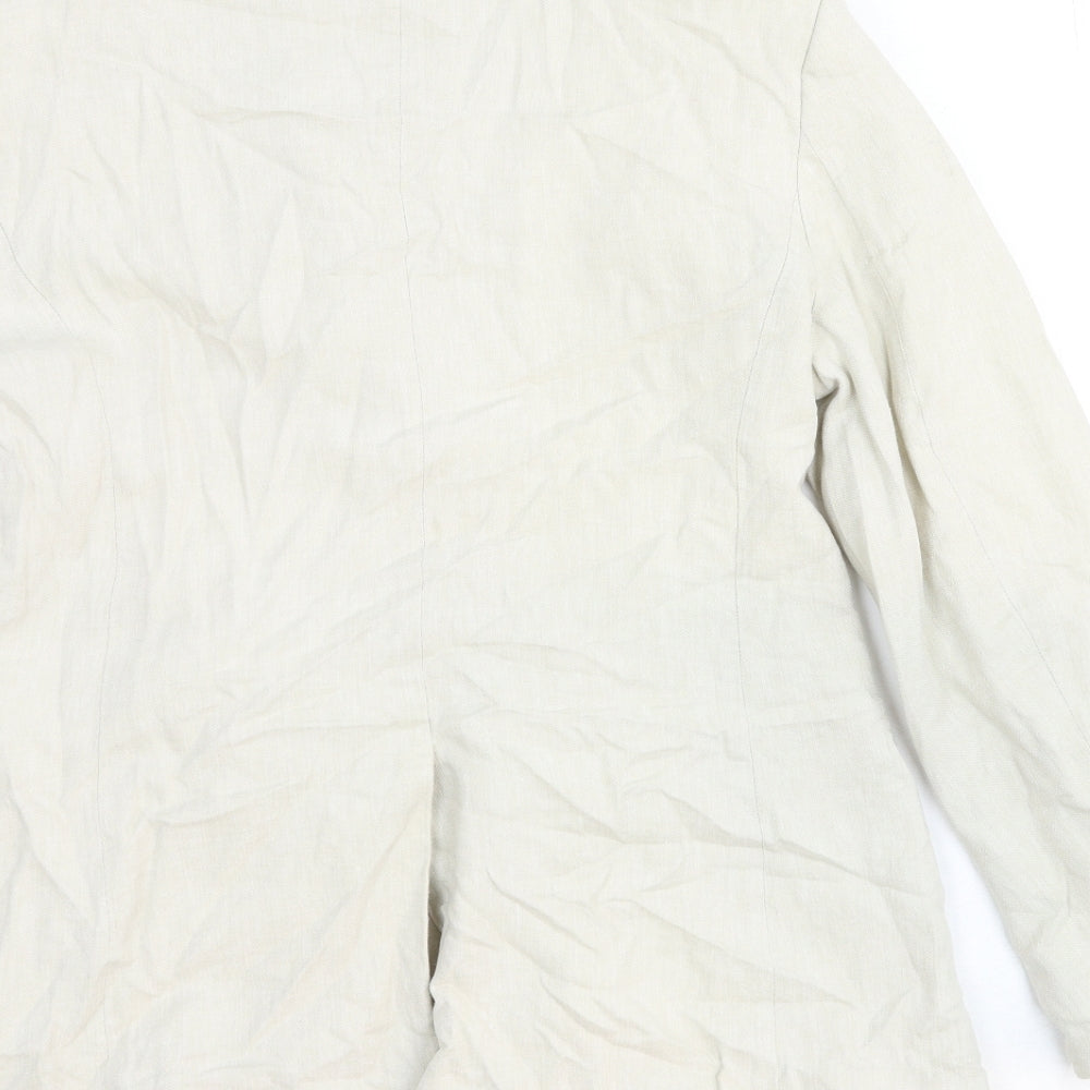 H&M Womens White Cotton Jacket Blazer Size S