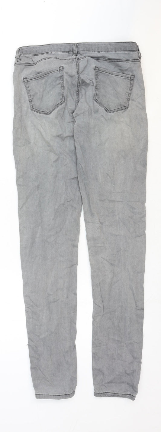 Womens UK Size 12 H&M Regular Fit Skinny Grey Jeans