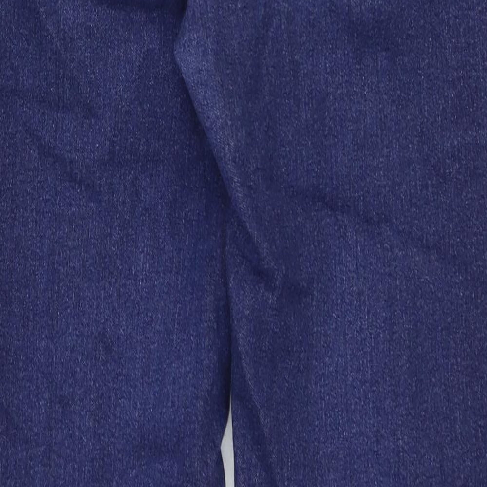 Mango Womens Blue Cotton Tapered Jeans Size 26 in Regular Zip