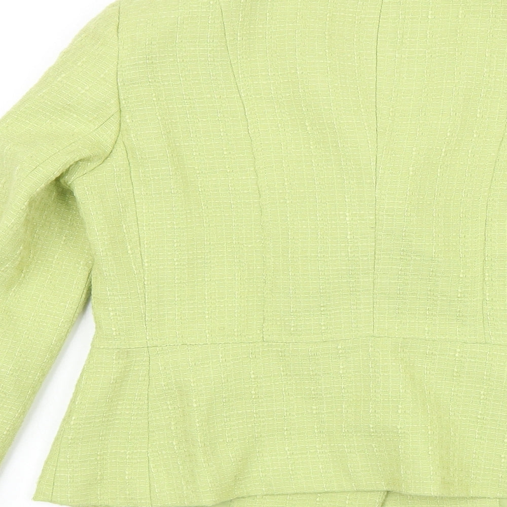 Debenhams Womens Green Polyacrylate Fibre Jacket Blazer Size 10