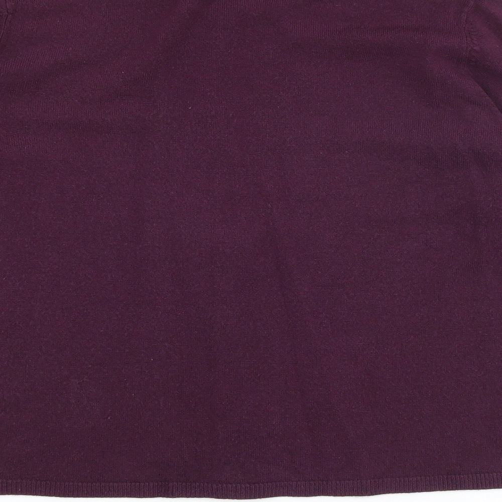 BHS Womens Purple Round Neck Acrylic Cardigan Jumper Size 10