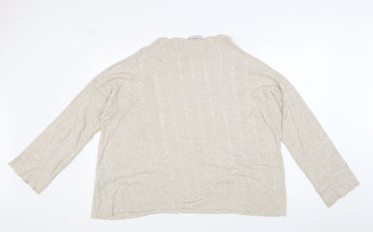 Womens UK Size L Zara Beige Pullover Jumper