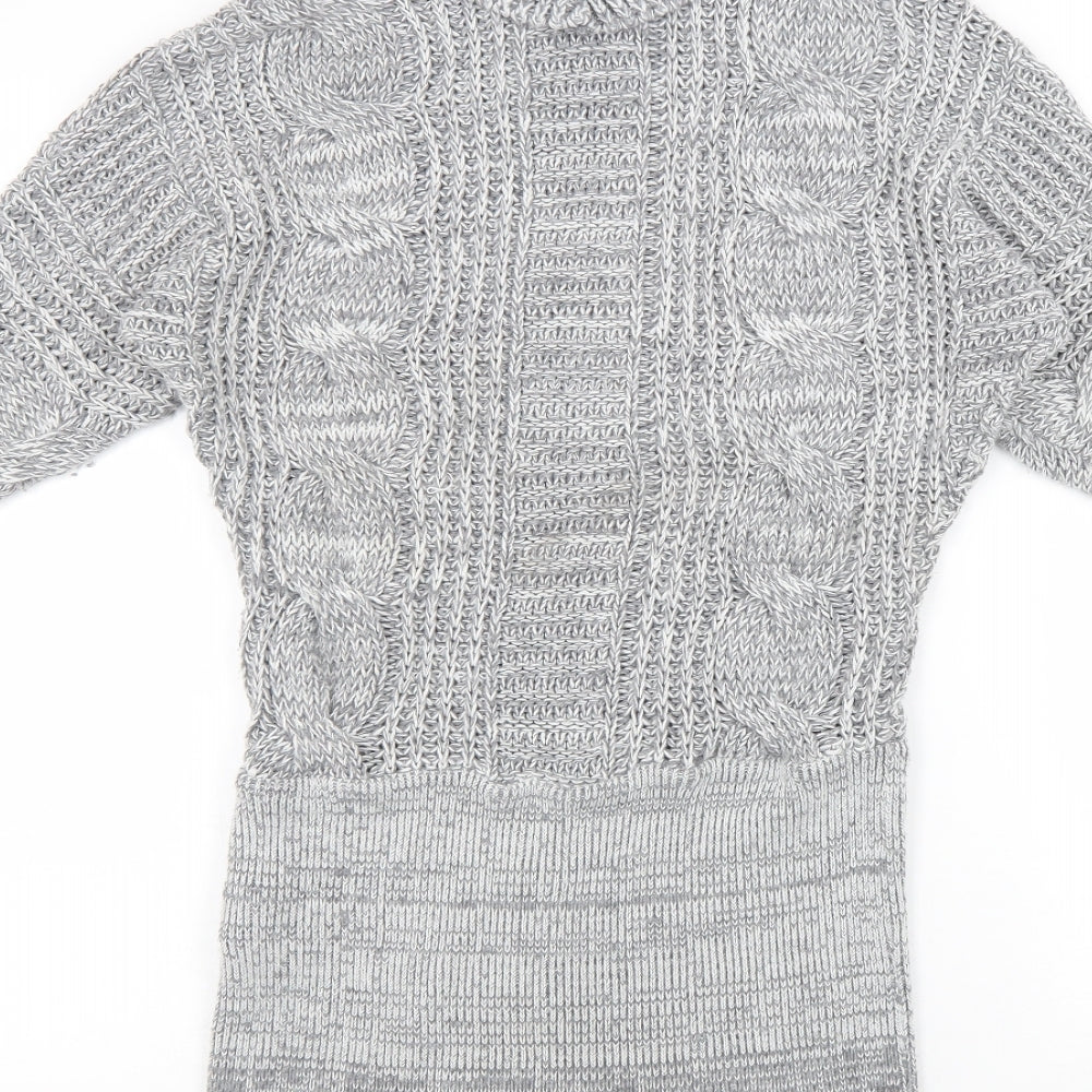 Womens UK Size 10 Lipsy Grey Tunic Jumper