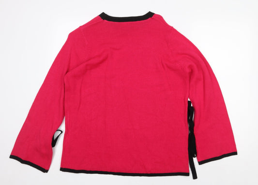 Capsule Womens Pink Round Neck Acrylic Pullover Jumper Size S